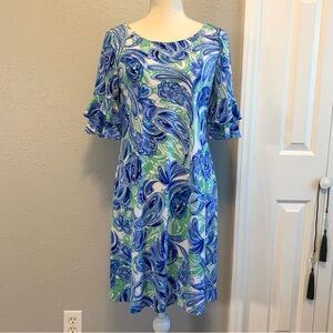 Cappagallo Ruffle sleeve mini dress Small